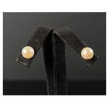 14K Gold Pearl Stud Earrings