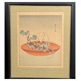 Hosoda Eishi Mouse and Grapes Woodblock