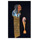 Native American Indian Bookmark and Spoon