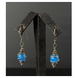 Sterling Silver Wire Wrapped Bead Earrings