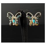 Howard Leekela Zuni Sterling Butterfly Earrings