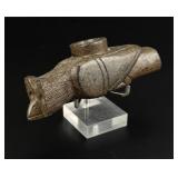 Steatite Native American Indian Bird Effigy Pipe
