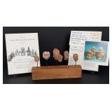 Five Pre Columbian Ceramic Pottery Heads