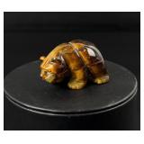 Alaskan Inuit Eskimo Carved Tigers Eye Bear