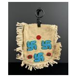 Apache Indian Swastika Whirling Log Beaded Bag