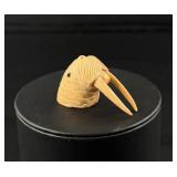 Alaskan Inuit Eskimo Carved Ivory Walrus Head