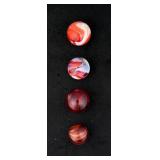 Set of Akro Agate Ox Blood Swirl Glass Marbles