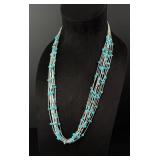 Navajo Liquid Sterling Silver Turquoise Necklace