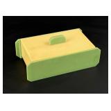 Art Deco Yellow and Green Bakelite Box