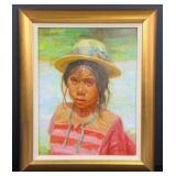 Ned Mueller Chiapas Girl Maria Oil Painting