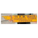 F.M. Mack Store Augusta Montana Finger Sign