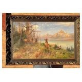 John Fery Elk on Jackson Lake Painting