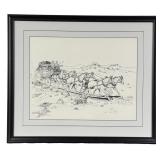 Ernest Morris Coach with Six Up Drawing