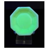 Akro Agate Uranium Glass Octagonal Glass Bowl