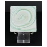 Westite Glass Jadeite Green Swirl Flowerpot Stand
