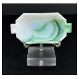 Akro Agate Jadeite Green Swirl Short Tab Ashtray