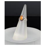 Navajo Sterling Silver Fire Opal Ring