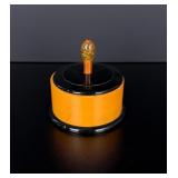 Art Deco Orange and Black Bakelite Box