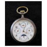 French Moonphase Quadruple Register Pocket Watch