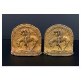 Cast Iron End of Trail Bookends