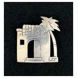 Taxco Mexico Sterling Silver House Brooch