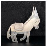 Taxco Mexico Sterling Silver Donkey Brooch