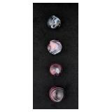 Set of Akro Agate Purple Swirl Glass Marbles
