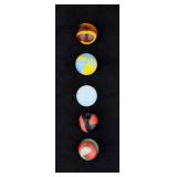 Set of Akro Agate Swirl Glass Marbles