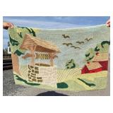 Folk Art Country Well Hooked Rug