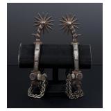 Visalia Stock Saddle Co Silver Inlaid Cowboy Spurs