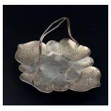 Chinese Export Sterling Silver Handled Basket Tray