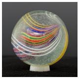 German Latticino Swirl Art Glass Marble