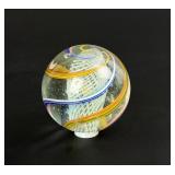 German Latticino Swirl Art Glass Marble