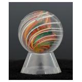 German Multicolor Latticino Core Art Glass Marble
