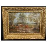 Manner of Thomas Craig Pastoral Cattle Painting