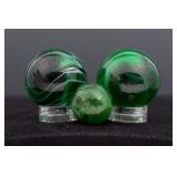 Mammoth Akro Agate Green Swirl Glass Marbles