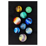 Set of Akro Agate Multicolored Glass Marbles