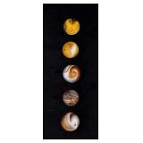 Set of Akro Agate Honey Amber Swirl Marbles