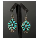 Zuni Petit Point Turquoise Sterling Earrings