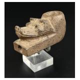 Steatite Native American Indian Bear Effigy Pipe