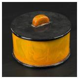 Art Deco Orange and Black Bakelite Box