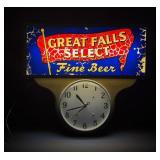 Great Falls Select Montana Beer Lighted Clock