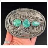 Robert Kelley Navajo Sterling Silver Belt Buckle