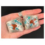 Navajo Sterling Silver Peyote Bird Watch Band Tips