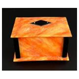 Art Deco Orange and Black Bakelite Box