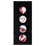 Set of Akro Agate Ox Blood Swirl Glass Marbles
