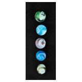 Set of Akro Agate Swirl Glass Marbles