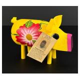 Monty Begaye Navajo Folk Art Wood Pig