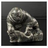 Alaskan Inuit Eskimo Soapstone Hunter Carving