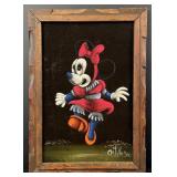 Mid Century Minnie Mouse Velvet Painting